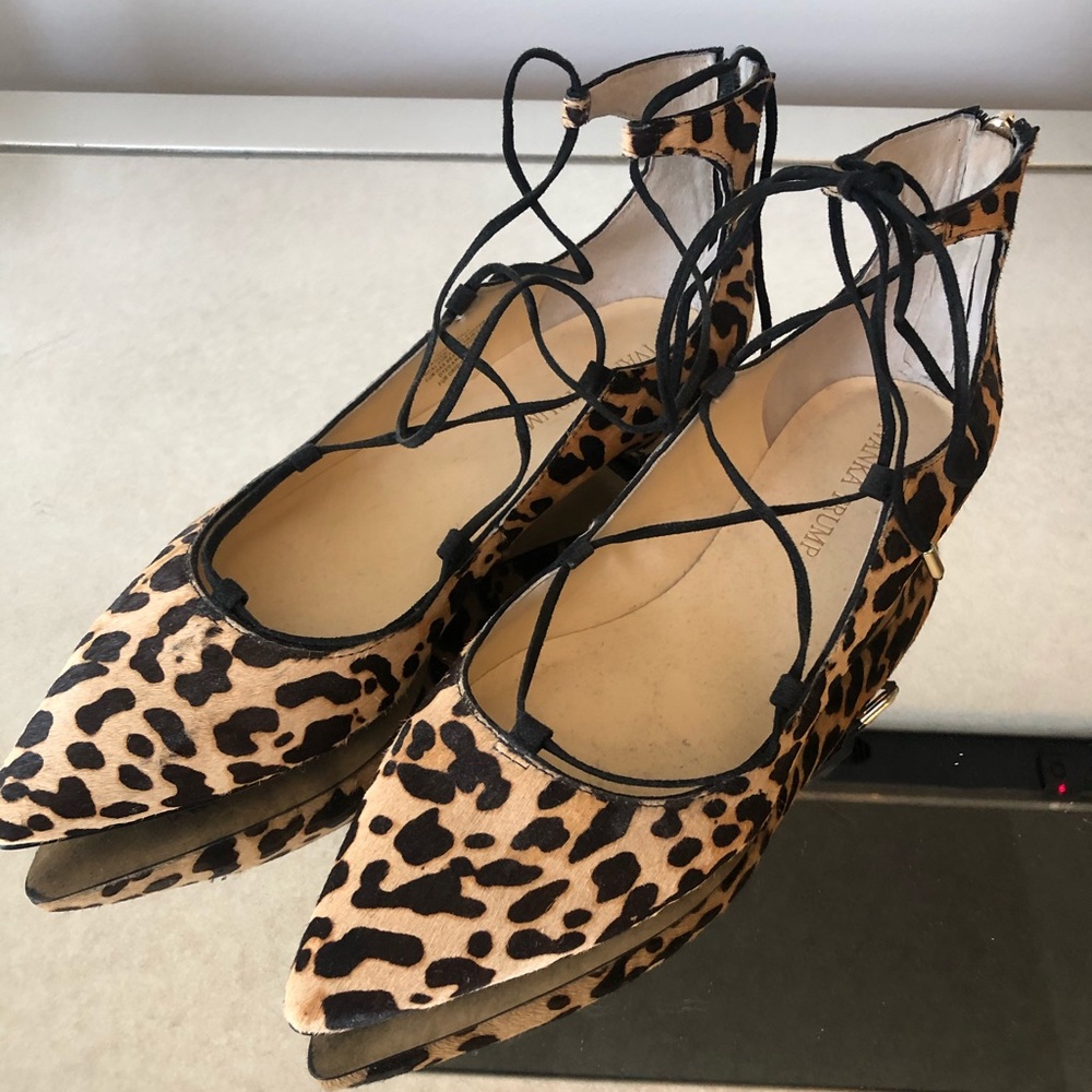 Flat tie up leopard print shoes (Ivanka Trump)